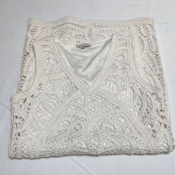 Skies are Blue White Crochet Dress Size S/M - Picture 7 of 13